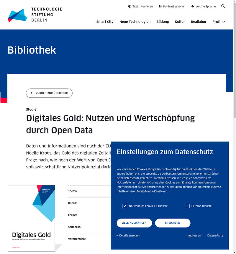 "Digitales Gold" - Nutzen und Wertschöpfung durch Open Data für Berlin
