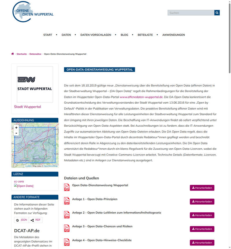 Open Data Dienstanweisung - Wuppertal