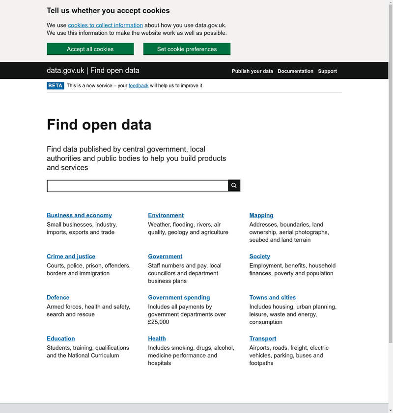 Open Data Portal für England