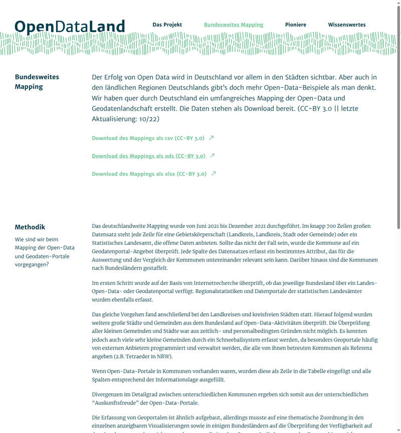 Opendataland - Liste kommunaler Open Data Quellen
