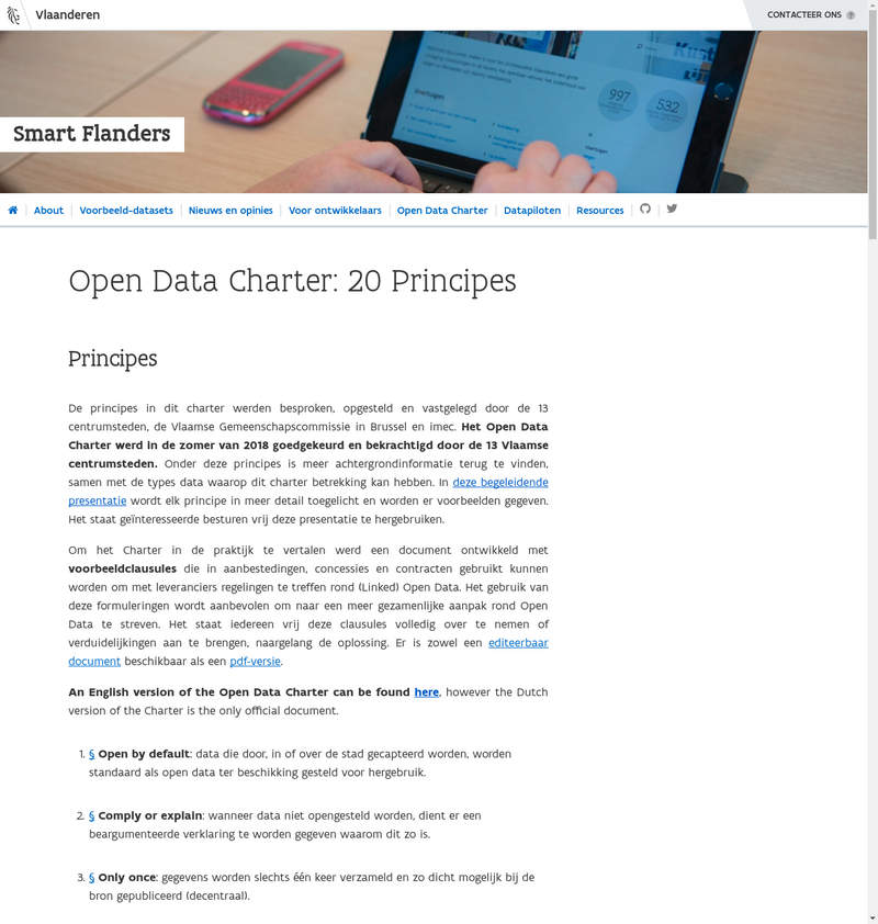 Smart Flanders Open Data Charter